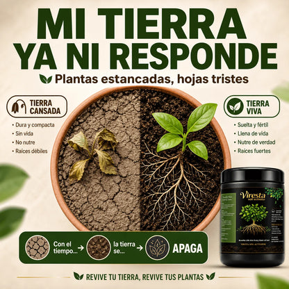 Tierra Fertil - Viresta Fertilizante Orgánico para Mejora de Raíces y Suelo
