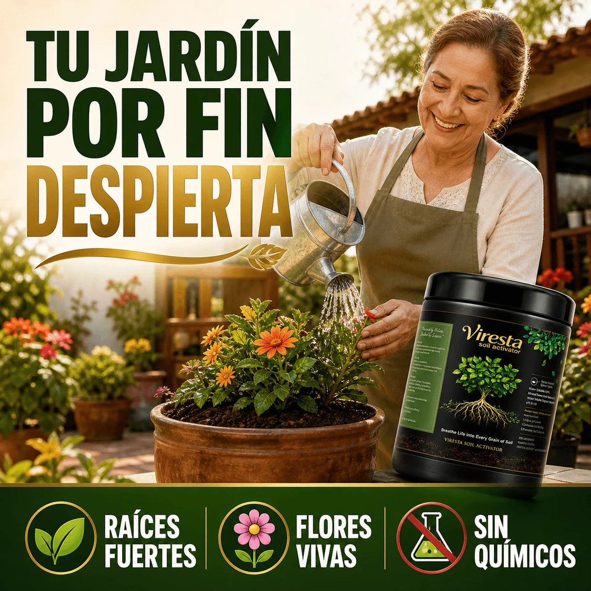 Tierra Fertil - Viresta Fertilizante Orgánico para Mejora de Raíces y Suelo