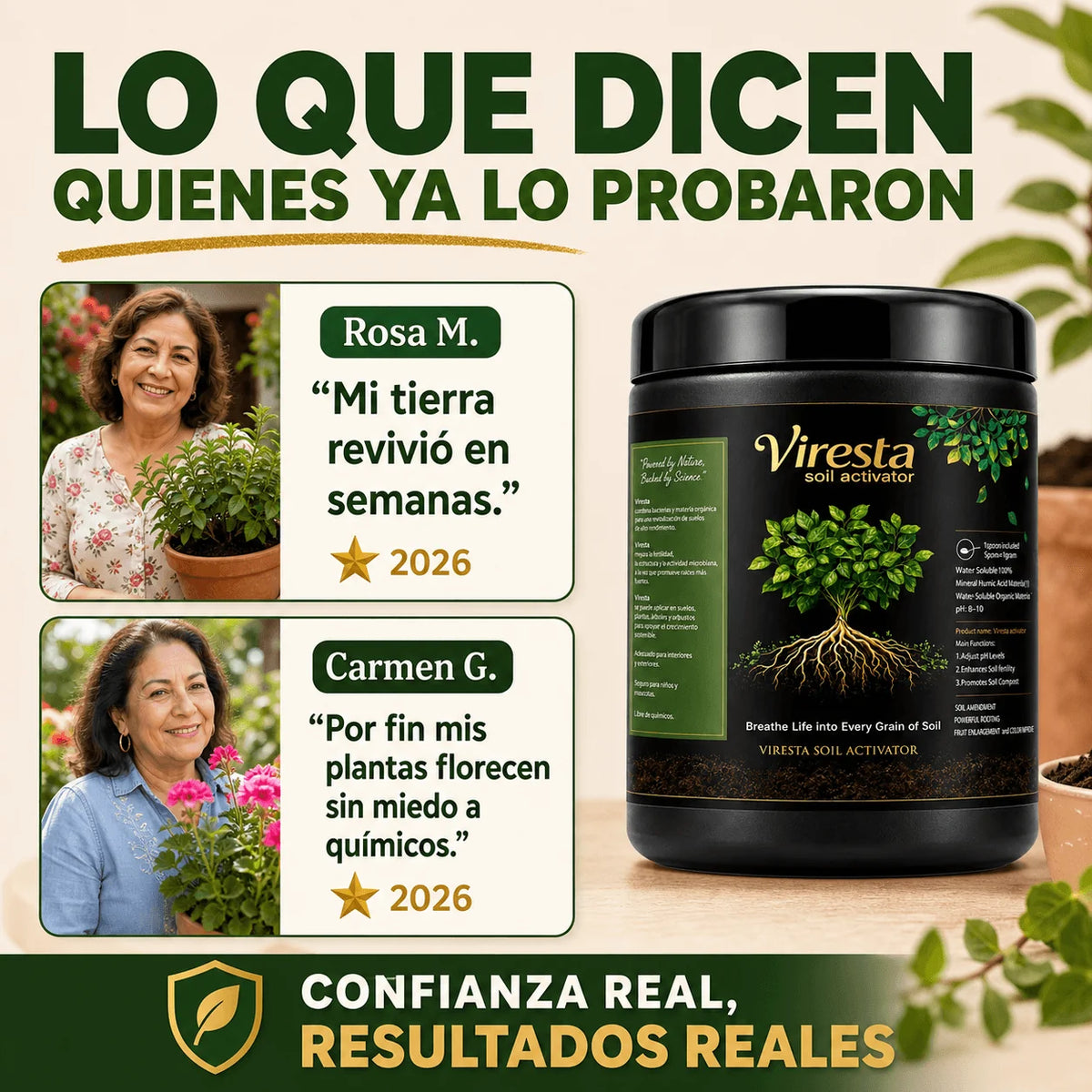 Tierra Fertil - Viresta Fertilizante Orgánico para Mejora de Raíces y Suelo